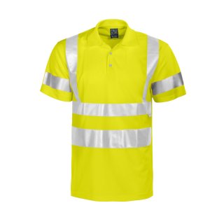 Warn-Polo-Shirt EN ISO 20471 Klasse 3 mit Reflexstreifen - Gelb in S/M