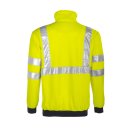 Warnschutz-Sweatshirt mit Reißverschluss und Reflexstreifen - Gelb/Marine in XS