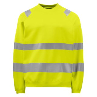 Rundhals Sweatshirt mit Reflektorstreifen EN 20471 - verschiedene Farben
