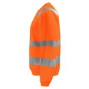 Rundhals Sweatshirt mit Reflektorstreifen EN 20471 - Orange in 4XL