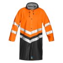 Zweifarbiger Warnschutz-Regen-Mantel mit Reflexstreifen - Orange/Schwarz in 3XL