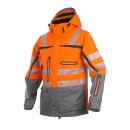 Zweifarbige Warnschutz-Jacke mit abnehmbarer Kapuze -...