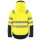 Gefütterte Warnschutz-Arbeitsjacke mit Reflektorstreifen - Gelb/Marine in XS