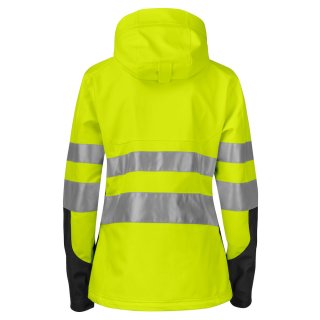 Softshell-Damen-Warnschutzjacke mit Kapuze EN 20471 - verschiedene Farben