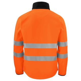 Warnschutz-Softshell-Jacke EN 20471 Klasse 3 - Orange/Schwarz in 4XL