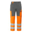 Zweifarbige Warnschutz-Arbeitshose mit Reflektorstreifen - Orange/Grau in 156