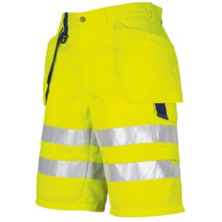 Warnschutz-Shorts mit Reflexstreifen EN 20471 - Gelb/Marine in 44