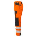Warnschutz-Workerhose mit Reflektorstreifen - Orange/Schwarz in 156