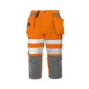 Warnschutz-¾-Piraten-Arbeits-Hose EN 20471 Klasse 2 - Orange/Grau in 62