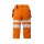 Warnschutz-¾-Piraten-Arbeits-Hose EN 20471 Klasse 2 - Orange/Grau in 62