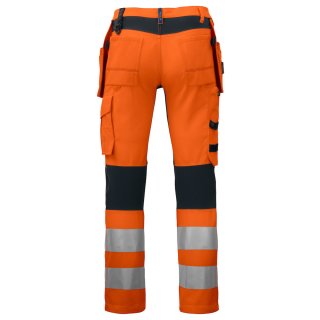 58 mit Reflexstreifen Neu Warnschutzkleidung Bundhose Hose in Orange Gr 