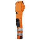 Zweifarbige Damen-Warnschutz-Arbeitshose mit Knieverstärkung - Orange/Schwarz in 50