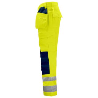 Warnschutz-Arbeitshose zweifarbig reflektierend - Gelb/Marine in 42