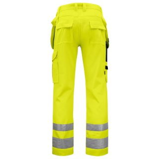 Warnschutz-Arbeitshose zweifarbig reflektierend - Gelb/Marine in 42