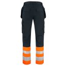 Worker-Bundhose mit Hängetaschen und Reflexstreifen - Orange/Schwarz in 120