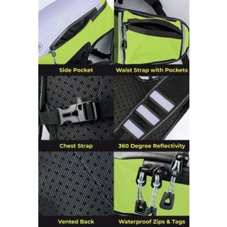 Reflektierender Sport-Rucksack 10 Liter - Neongelb/Grau-Reflektierend