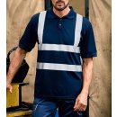 Polo Shirt mit Reflexstreifen - Marineblau S