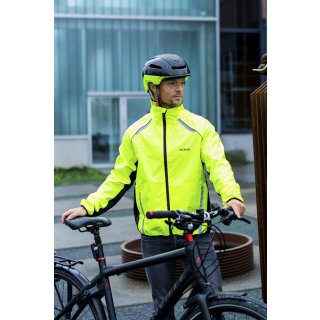 Gelbe Sportjacke / Bike-Jacke mit Reflektoren wind- & wasserdicht