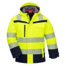 Warnschutz-Winter-Softshelljacke für Kinder neongelb / marineblau