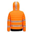 Beheizbare Warnschutz-Steppjacke durch batteriebetriebene Heizpaneele – EN 20471