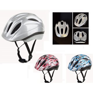 Kinder-Fahrrad-Helm reflektierend mit LED Rücklicht - in verschiedenen Farben