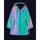 Grüner reflektierender Damen-Regenmantel / Regenjacke in LEO-Grün