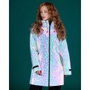 Grüner reflektierender Damen-Regenmantel / Regenjacke in LEO-Grün