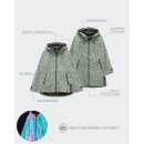Grüner reflektierender Damen-Regenmantel / Regenjacke in LEO-Grün