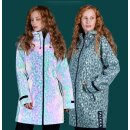 Grüner reflektierender Damen-Regenmantel / Regenjacke in LEO-Grün