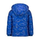 Kinder-Winter-Steppjacke blau-reflektierend mit Dino-Motiv