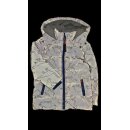 Kinder-Winter-Steppjacke blau-reflektierend mit Dino-Motiv
