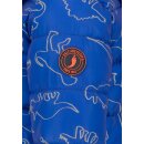 Kinder-Winter-Steppjacke blau-reflektierend mit Dino-Motiv