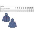 Kinder-Winter-Steppjacke blau-reflektierend mit Dino-Motiv