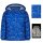 Kinder-Winter-Steppjacke blau-reflektierend mit Dino-Motiv