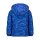 Kinder-Winter-Steppjacke blau-reflektierend mit Dino-Motiv