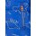 Kinder-Winter-Steppjacke blau-reflektierend mit Dino-Motiv