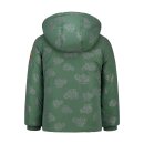Kinder-Winter-Steppjacke grün-reflektierend mit Traktor-Muster