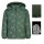 Kinder-Winter-Steppjacke grün-reflektierend mit Traktor-Muster
