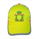 Neon-gelbe Kinder-Cap mit Tiermotiv und Reflex-Aufdruck