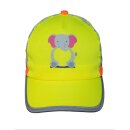 Neon-gelbe Kinder-Cap mit Tiermotiv und Reflex-Aufdruck