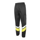 Sportliche, wasserdichte schwarz-gelbe Regenhose mit...
