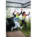 Moderne Kinder-Warnweste mit Kapuze / Reflexweste mit Hoodie
