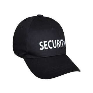 Schwarze Cap mit silber-reflektierendem Security Aufdruck – Unisex