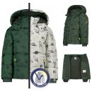 Kinder-Winter-Steppjacke grün-reflektierend mit...