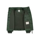 Kinder-Winter-Steppjacke grün-reflektierend mit Weltraum-Motiven