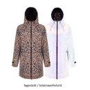 Brauner reflektierender Damen-Regenmantel / Regenjacke in...