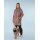 Brauner reflektierender Damen-Regenmantel / Regenjacke in LEO-Braun mit reflektierendem Regenbogeneffekt