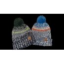 Gestrickte Kinder-Wintermütze mit Reflexgarn und Bommel  – verschiedene Farben