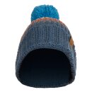 Gestrickte Kinder-Wintermütze mit Reflexgarn und Bommel  – verschiedene Farben