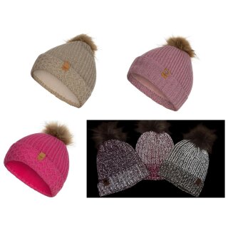 Wintermütze reflektierend mit Bommel für Kinder, Jugendliche und Erwachsene – verschiedene Größen / Farben